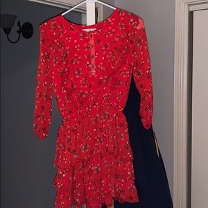 abercrombie kids, red floral dress, 13/14